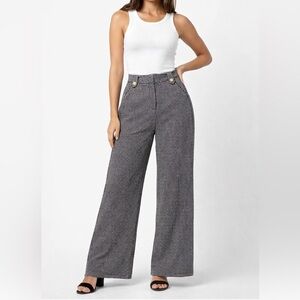 NWT Truth by Republic Women's Black/Cream tailored Wide-Leg Pants-WMS 6